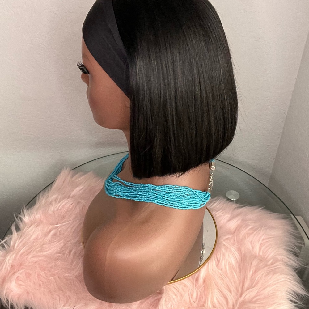 Raw hair premium black Women's Hair Wig human hair 10”